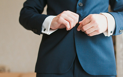 Mans torso with suit coat